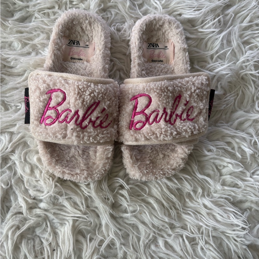 Zara Kids Barbie Sandals in Cream and Pink